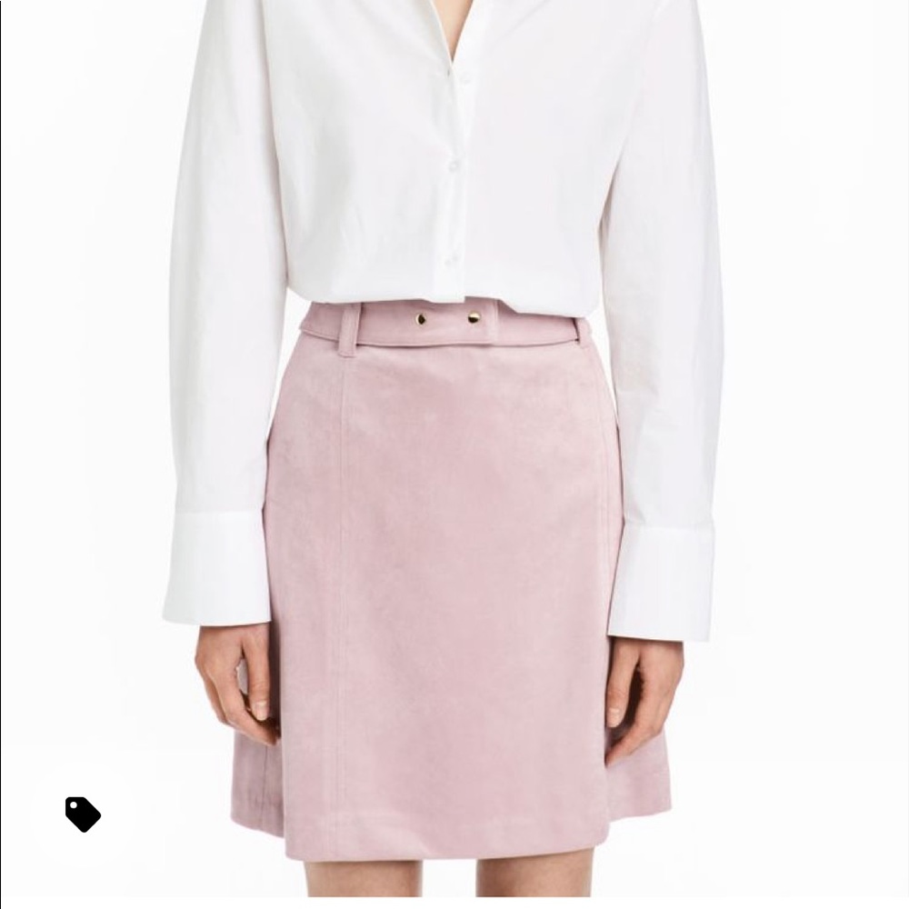 Light Pink Faux Suede Skirt